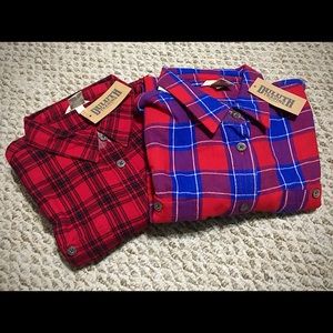 *Qty 2* NWT / Women’s Large / Duluth Trading Co. classic cotton flannel plaids